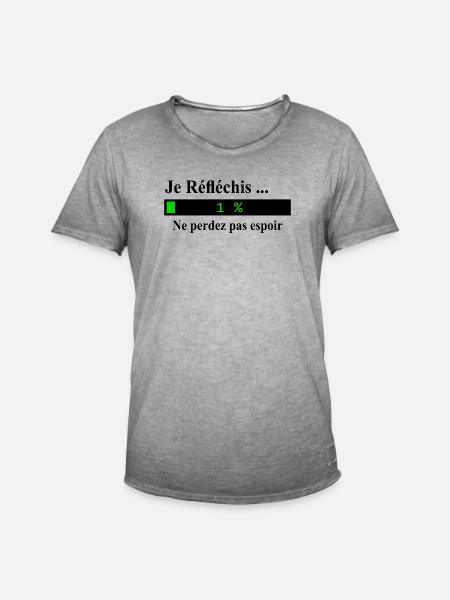 Je réfléchis ne perdez pas espoir - T-shirt vintage Homme - vintage gris