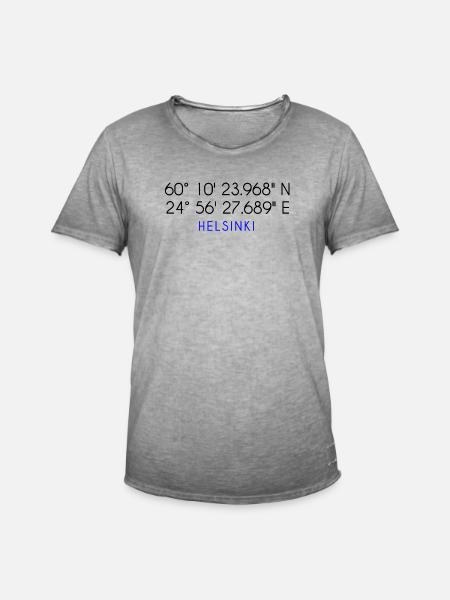 Helsinki coordinates - Men's Vintage T-Shirt - vintage grey