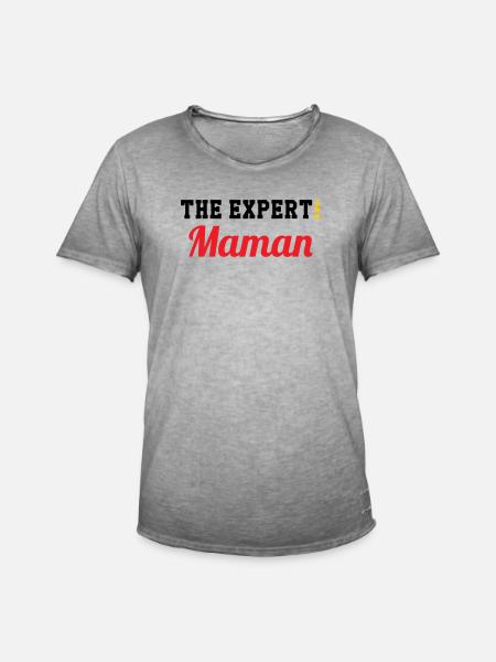 Maman l'experte - T-shirt vintage Homme - vintage gris
