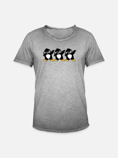 Dab Team Penguin - Men's Vintage T-Shirt - vintage grey
