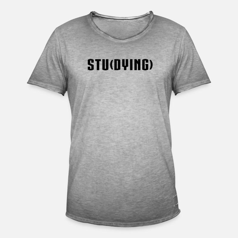 Das Studium von Sterben - Männer Vintage T-Shirt - Vintage Grau