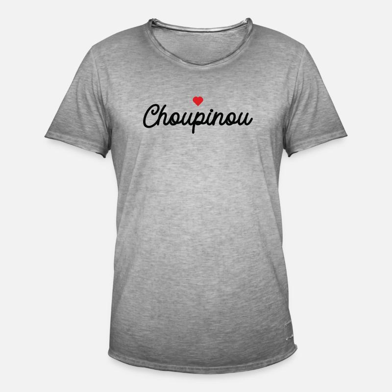 Choupinou Heart Script - Men's Vintage T-Shirt - vintage grey