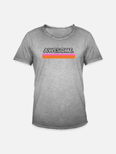 Awesome Retro Stripe - Men's Vintage T-Shirt - vintage grey