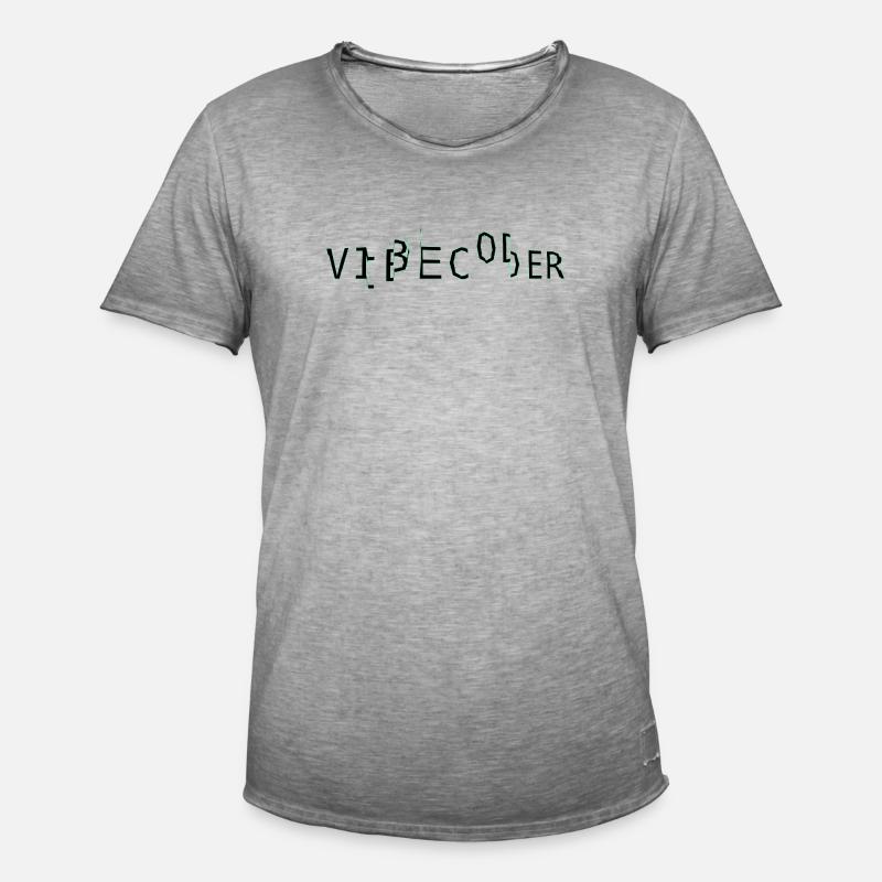 vibecoder_mono Glitch - Männer Vintage T-Shirt - Vintage Grau