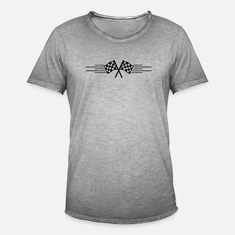 Course de drapeaux de course - T-shirt vintage Homme - vintage gris