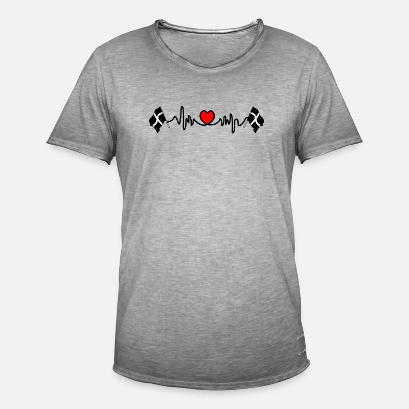 Herzfrequenz von Cornwall - Männer Vintage T-Shirt - Vintage Grau