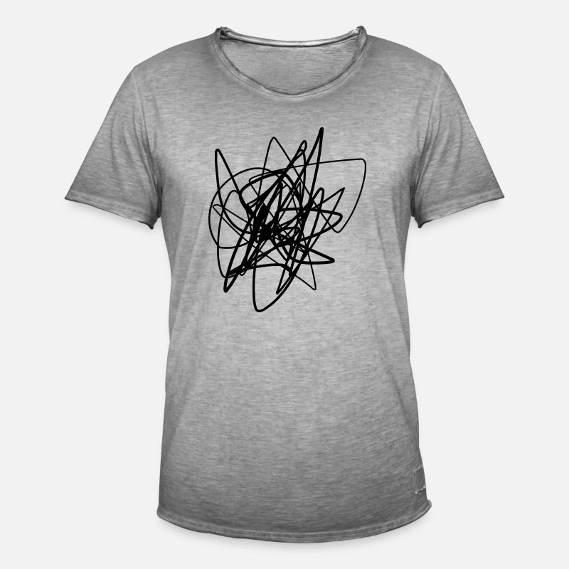Scribbled chaotic strokes pattern - Men's Vintage T-Shirt - vintage grey