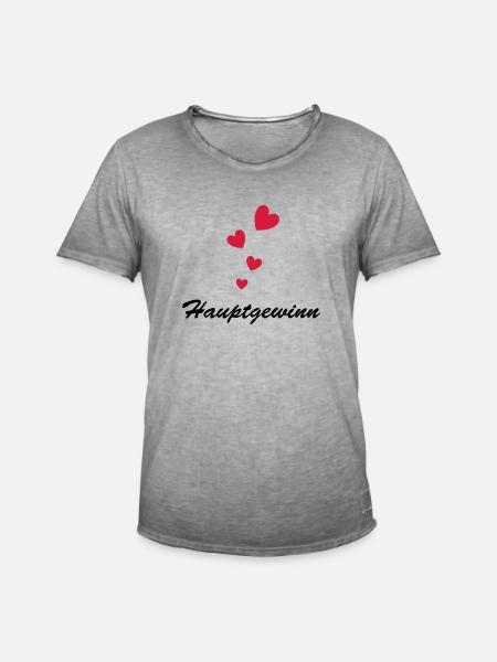 Hauptgewinn - Männer Vintage T-Shirt - Vintage Grau
