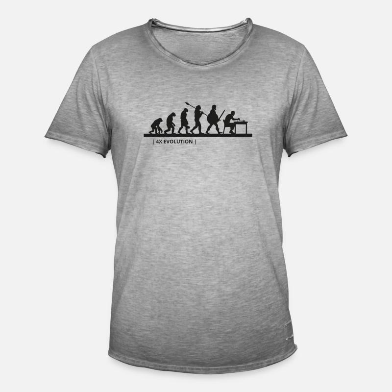 4X Evolution - Männer Vintage T-Shirt - Vintage Grau