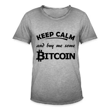 Bitcoin - Men's Vintage T-Shirt - vintage grey - Front - Jose (178cm)