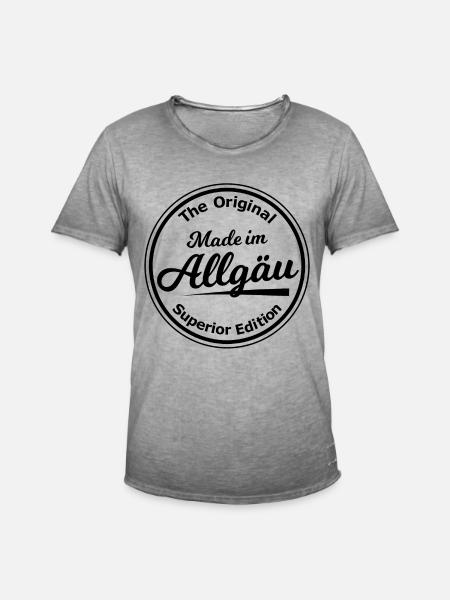 Zuhause im Allgäu - Männer Vintage T-Shirt - Vintage Grau