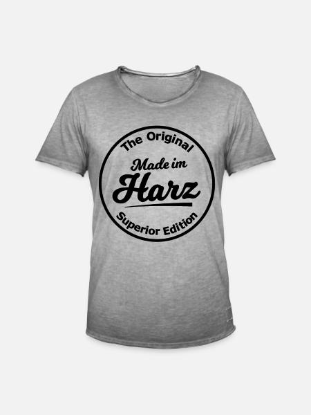 Die Heimat Harz - Männer Vintage T-Shirt - Vintage Grau