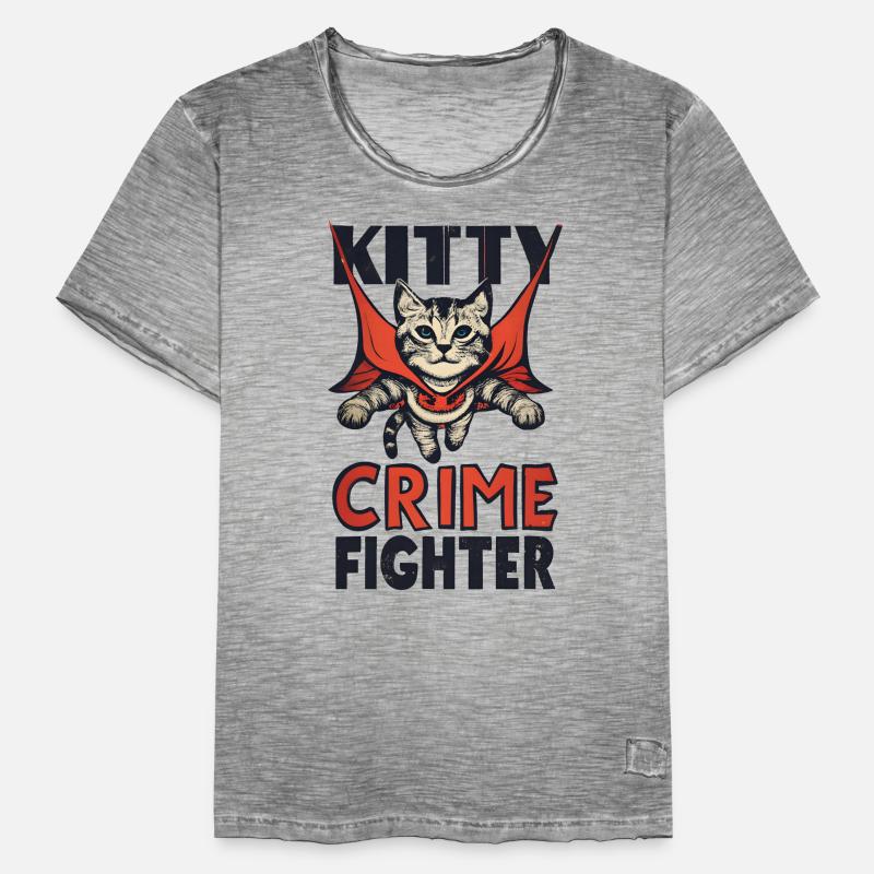Chat super-héros T-shirt vintage Homme