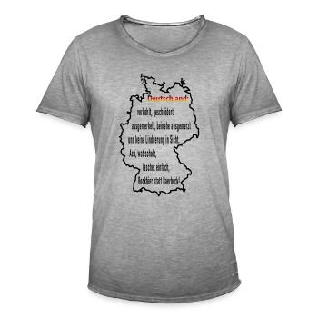 Armes Deutschland - Männer Vintage T-Shirt - Vintage Grau - Vorne
