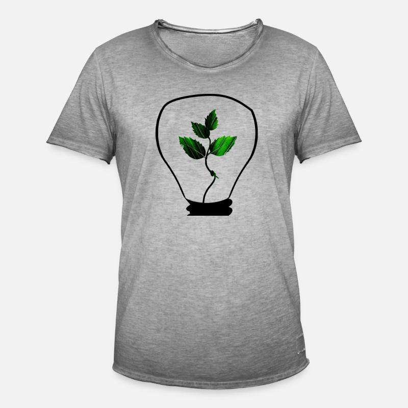 Nachhaltigkeit beginnt mit einer Idee - Männer Vintage T-Shirt - Vintage Grau