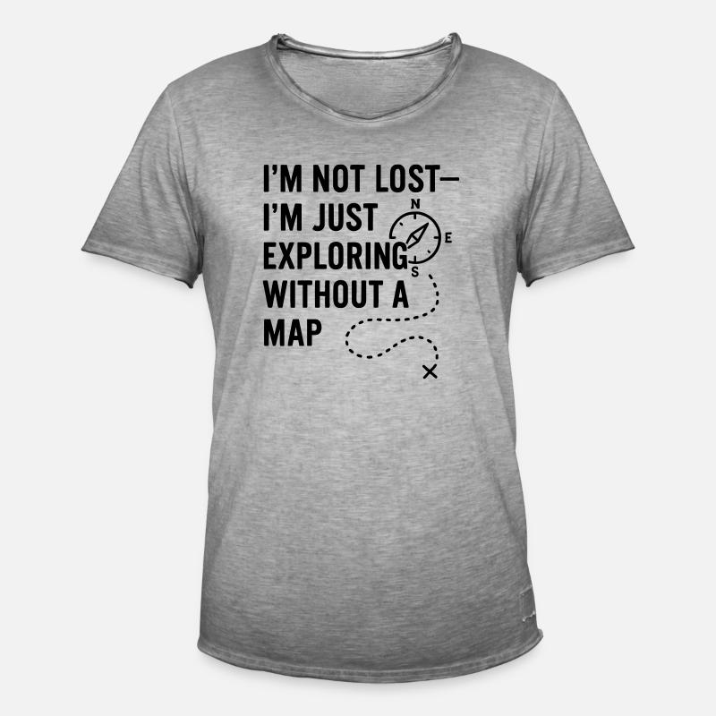 0002 explore without map - Men's Vintage T-Shirt - vintage grey