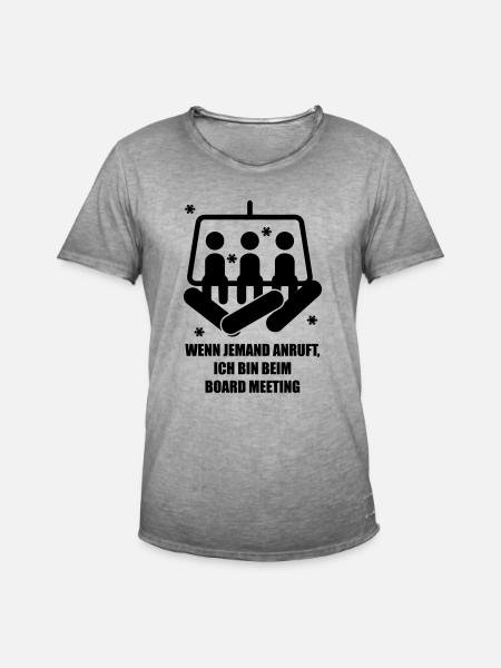 snowboard - Men's Vintage T-Shirt - vintage grey