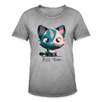 PETIT MINOU Little Sign - T-shirt vintage Homme - vintage gris - Devant - Jose (178cm)