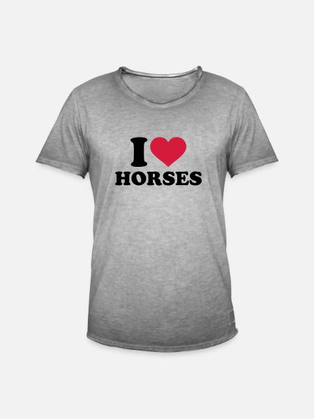I love horses - Men's Vintage T-Shirt - vintage grey