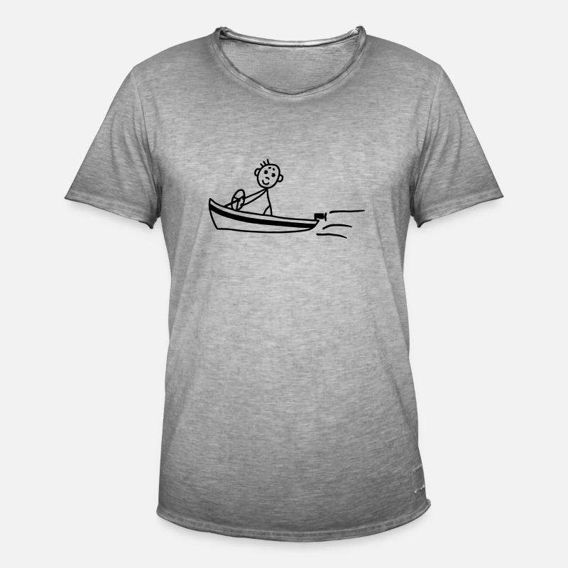 Motorboot - Boot - Männer Vintage T-Shirt - Vintage Grau