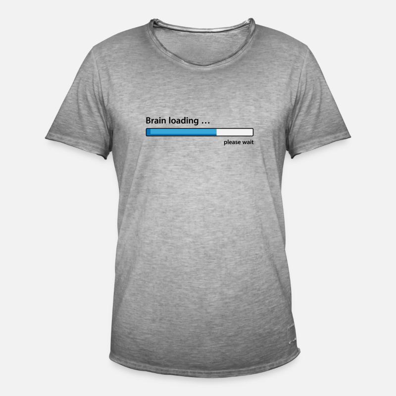 Brain loading please wait - Männer Vintage T-Shirt - Vintage Grau