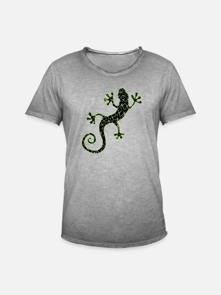 Gekko green and black - Men's Vintage T-Shirt - vintage grey