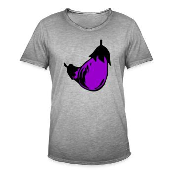 Aubergines - T-shirt vintage Homme - vintage gris - Devant - Jose (178cm)