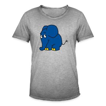 Der Elefant - stehend - Männer Vintage T-Shirt - Vintage Grau - Vorne