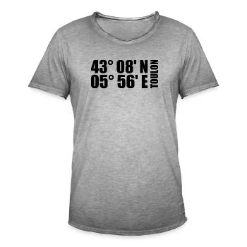 Toulon Coordinates - Men's Vintage T-Shirt - vintage grey - Front - Jose (178cm)