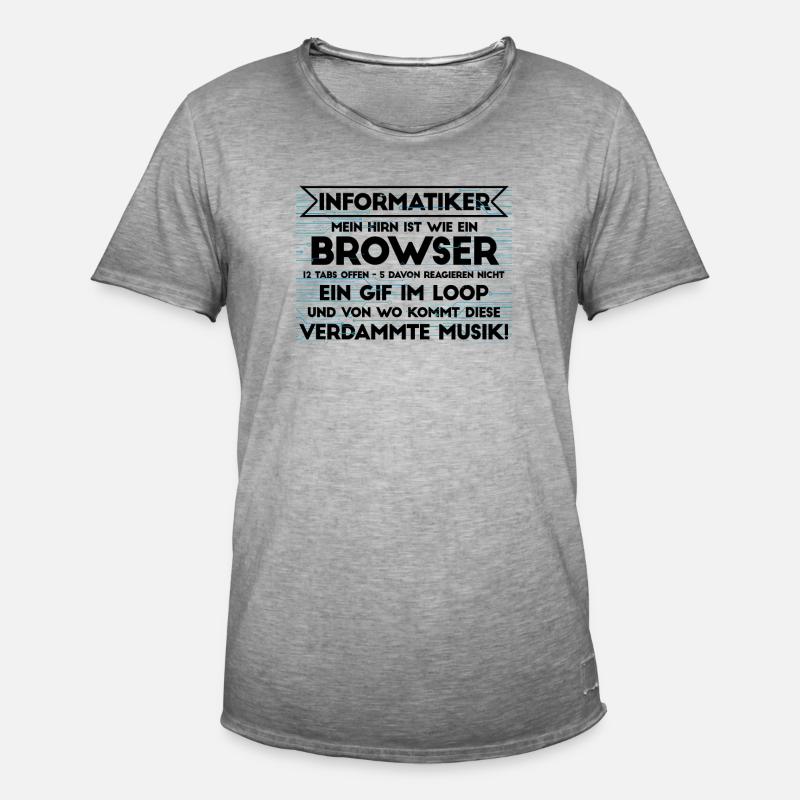 Informatiker Informatik Programmierer Nerd Geek - Männer Vintage T-Shirt - Vintage Grau