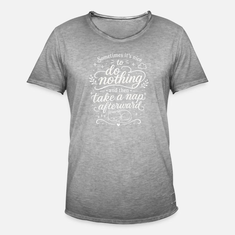 Mach ein Nickerchen - Männer Vintage T-Shirt - Vintage Grau
