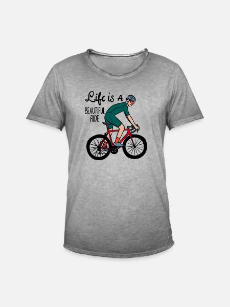 Riding Bike - Männer Vintage T-Shirt - Vintage Grau