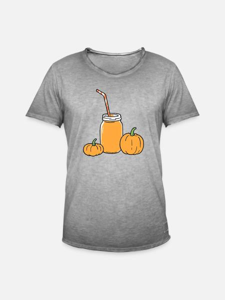 Kürbis Latte - Männer Vintage T-Shirt - Vintage Grau