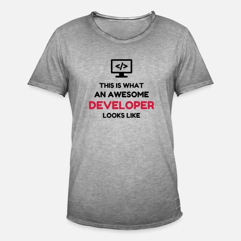 Entwickler / Informatiker / Programmierer / - Männer Vintage T-Shirt - Vintage Grau