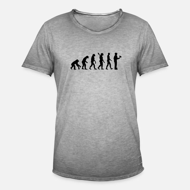Maler Evolution - Männer Vintage T-Shirt - Vintage Grau