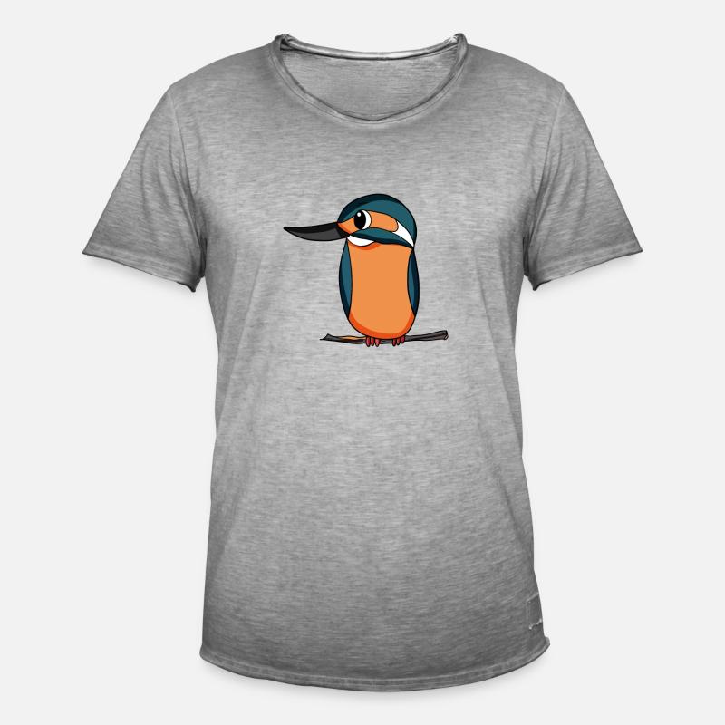 Eisvogel Blauer Vogel - Männer Vintage T-Shirt - Vintage Grau