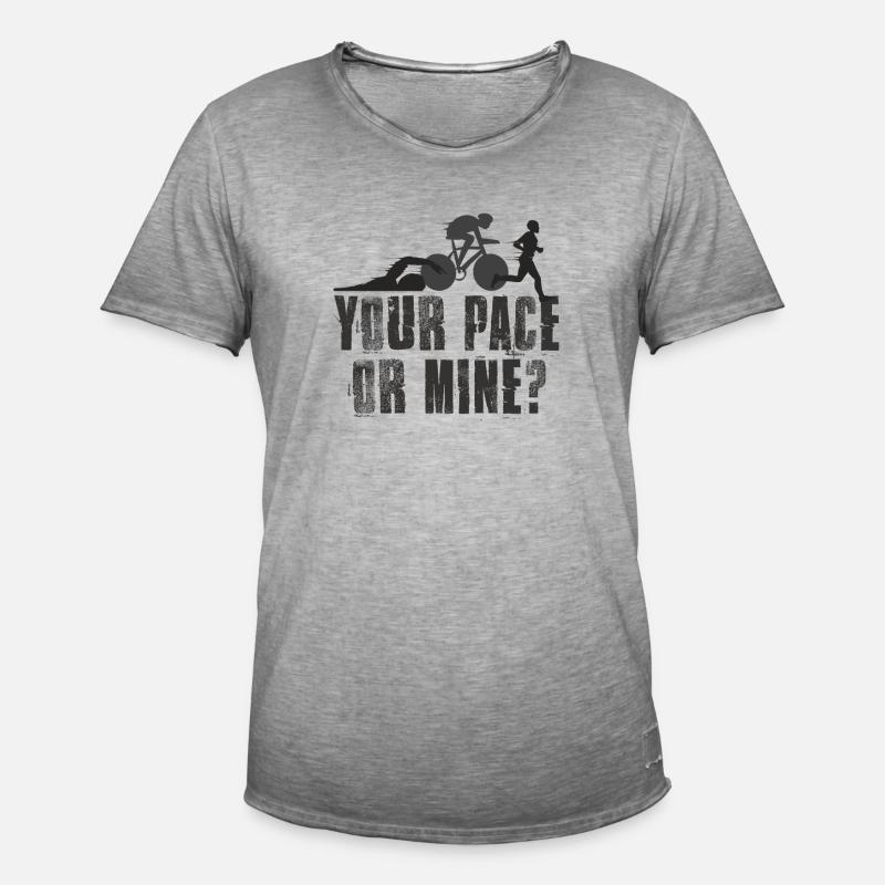 Dein Tempo Oder Meins Triathlon - Männer Vintage T-Shirt - Vintage Grau