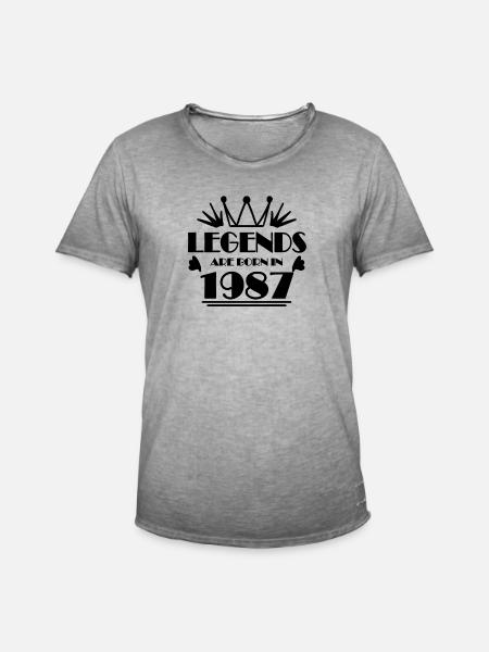 1987 - Born 1987 - Men's Vintage T-Shirt - vintage grey