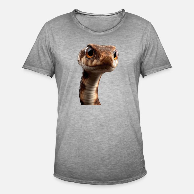 Schlange Python Kobra Klapperschlange Schlangen - Männer Vintage T-Shirt - Vintage Grau