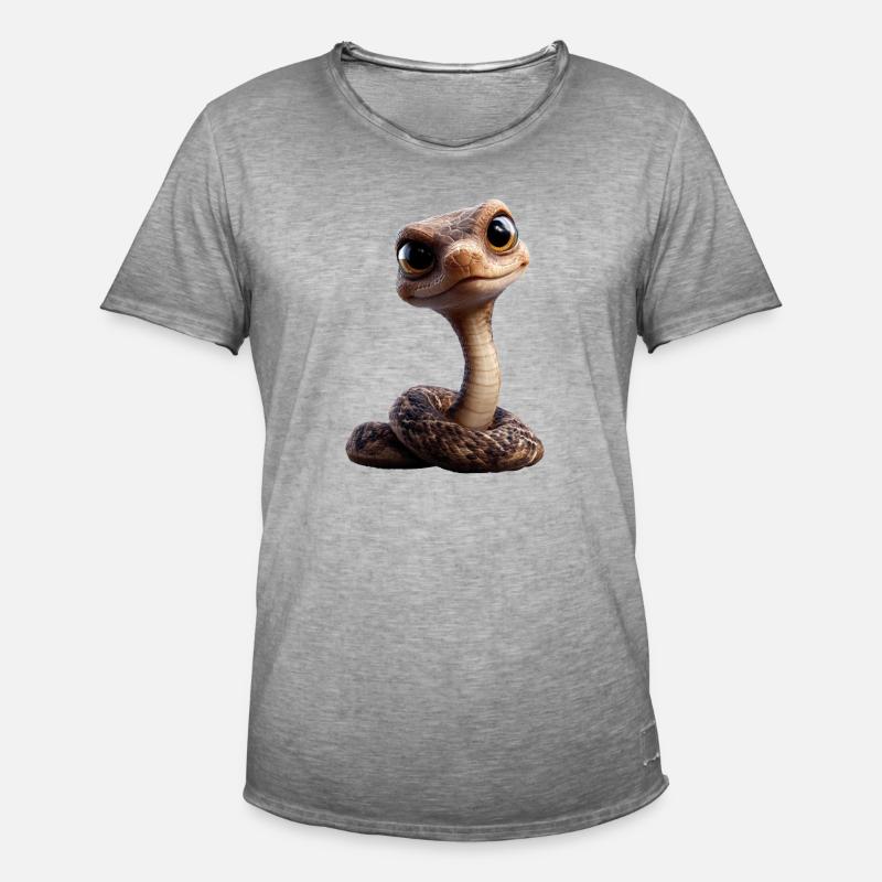 Schlange Python Kobra Klapperschlange Schlangen - Männer Vintage T-Shirt - Vintage Grau