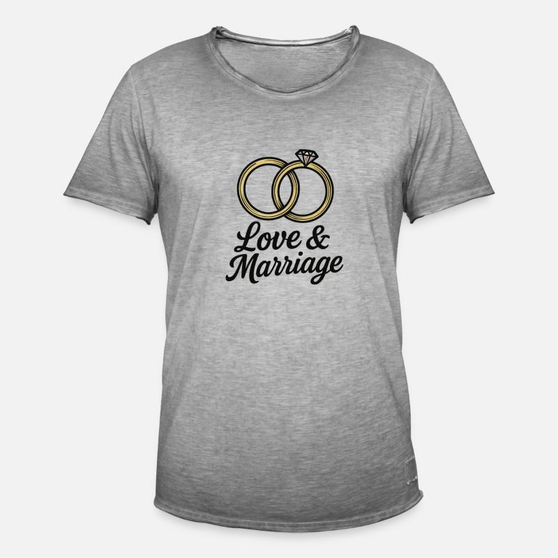 Liebe & Ehe Trauringe - Liebe & Ehe - Männer Vintage T-Shirt - Vintage Grau