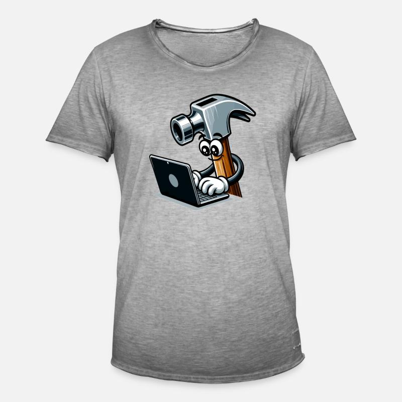 HammerCode: Tool meets bits - Men's Vintage T-Shirt - vintage grey