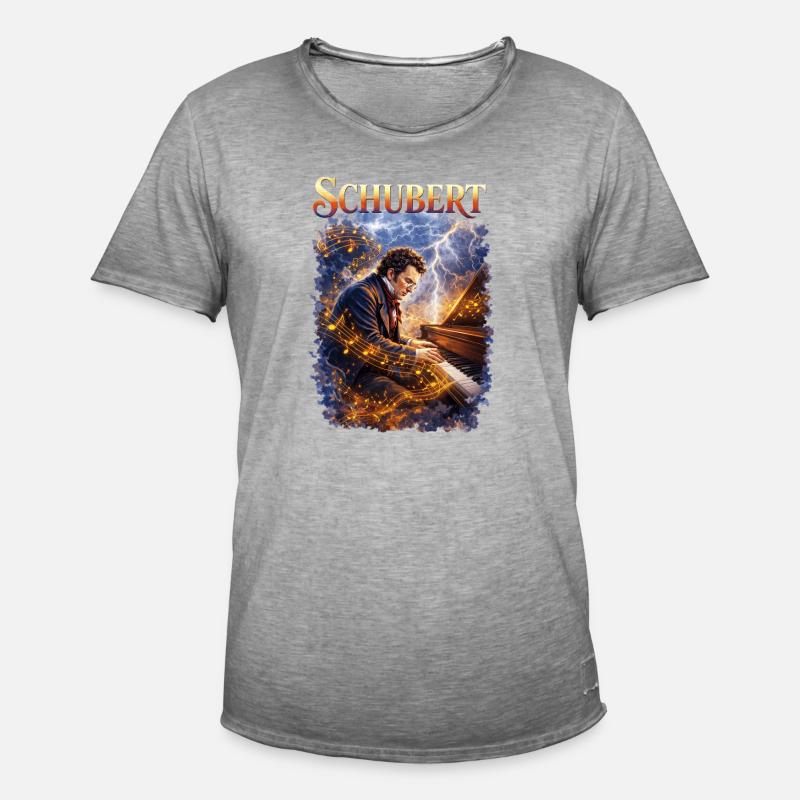Schubert Piano Magic Tempest - Men's Vintage T-Shirt - vintage grey