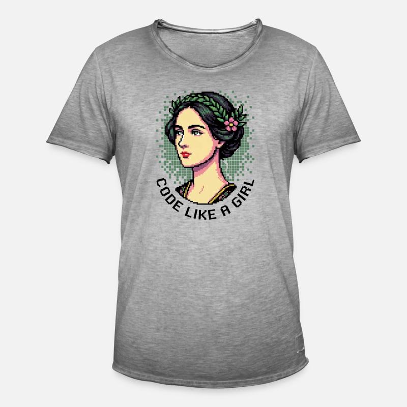 Ada Lovelace: Code wie ein Mädchen - Männer Vintage T-Shirt - Vintage Grau
