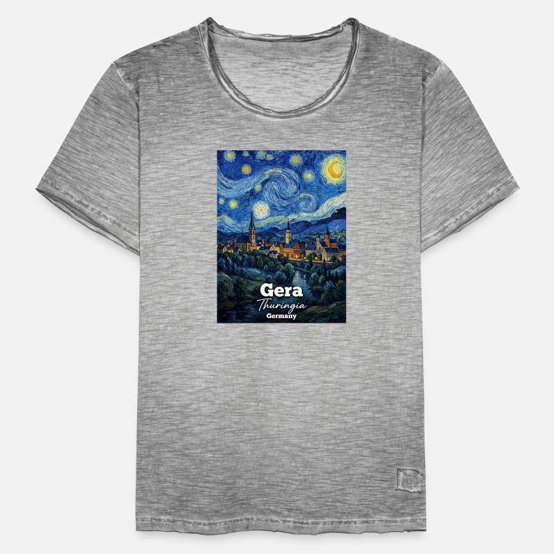 Gera Thuringia Germany Starry Night Men's Vintage T-Shirt