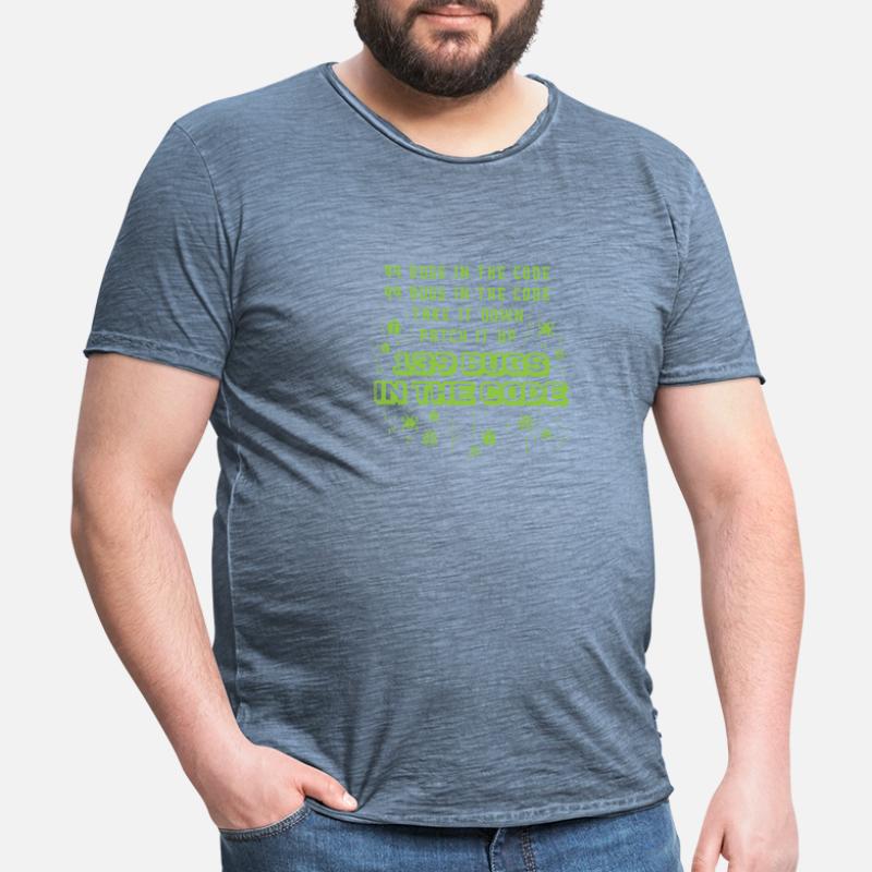 99 Bugs im Code Programmer Source Coding Desig Männer Vintage T-Shirt