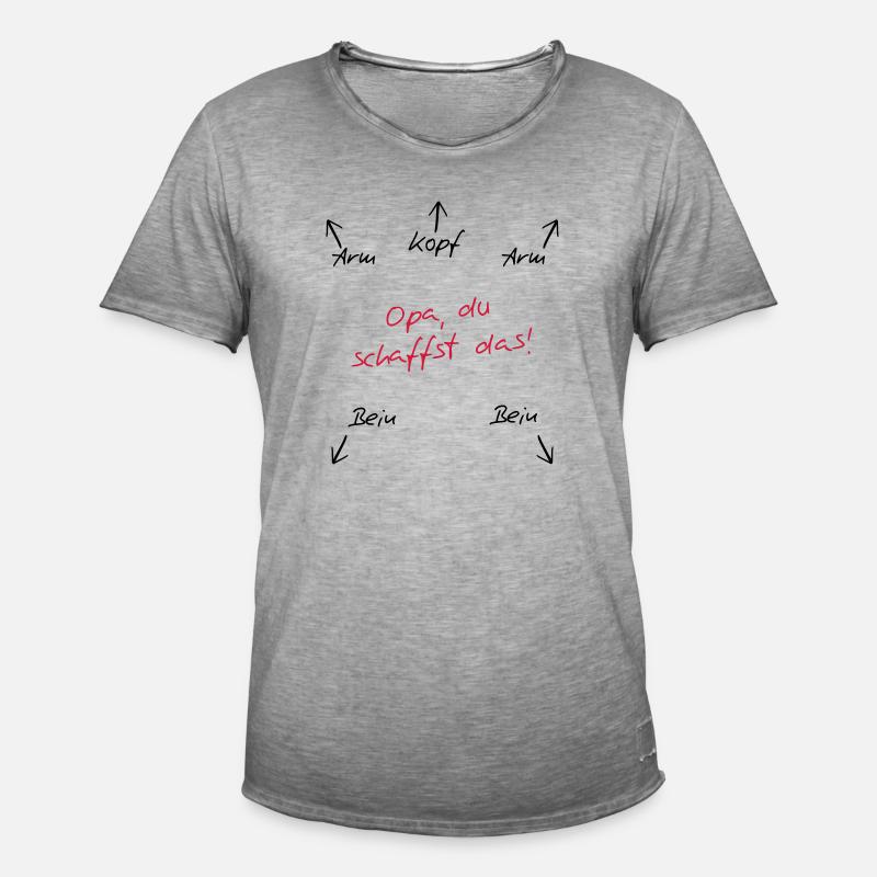 Opa du schaffst das - Männer Vintage T-Shirt - Vintage Grau