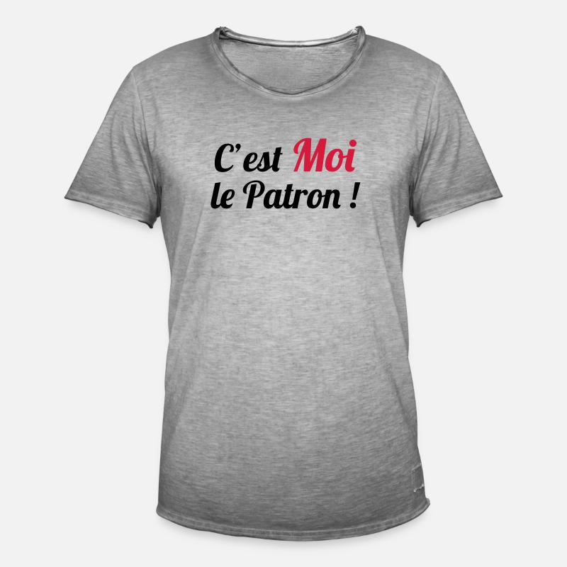 c'est MOI le Patron ! - Männer Vintage T-Shirt - Vintage Grau