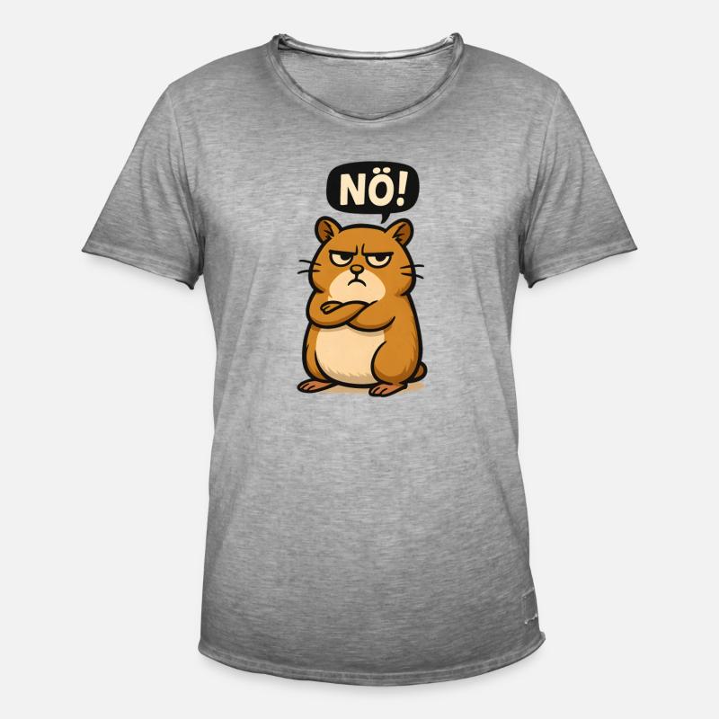 Hamster Einfach Nö Statement Meme - Männer Vintage T-Shirt - Vintage Grau