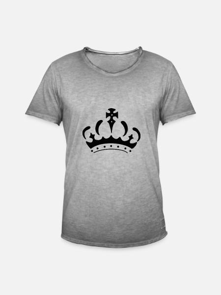Crown King Queen - Men's Vintage T-Shirt - vintage grey